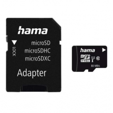 Hama Micro SDHC Class 10 UHS-I 80MB/s + Adapter Memory Cards